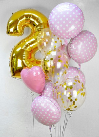 Композиция из шаров "Круги в горошек"