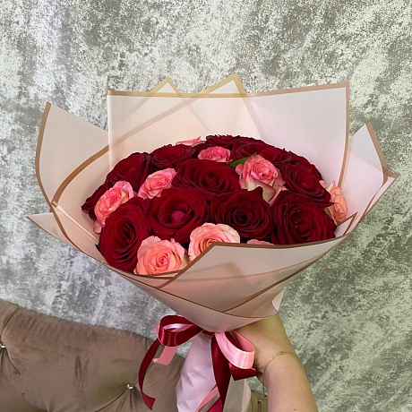 Букет из 25 роз микс №164 - Фото 4