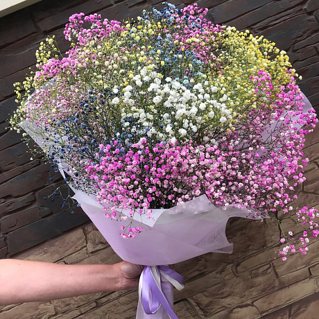 Букет цветов Радужный Помпон - Фото 2