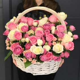 Корзина с цветами №406