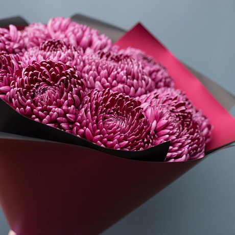 Букет из хризантем Бигуди Перпл (25 шт) - Фото 2