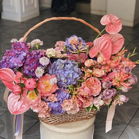 Корзина с цветами Luxury Flowers Летняя фантазия