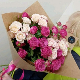 Микс кустовых пионовидных роз №161