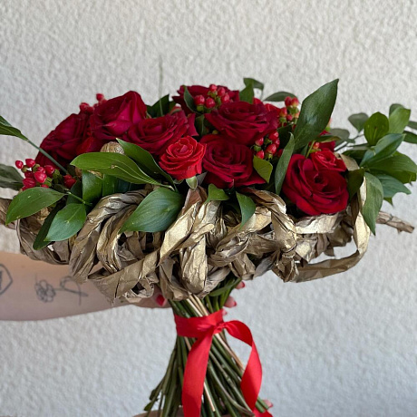 Букет на каркасе ручной работы в форме «лодочка» - Фото 2