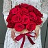 Коробка шляпная из 25 красных роз №2 - Фото 6