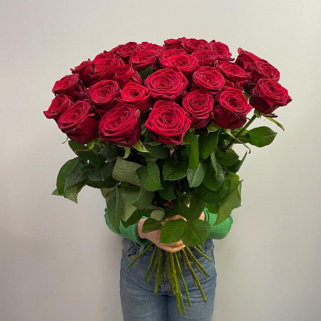 Букет красных роз 70см - Фото 6