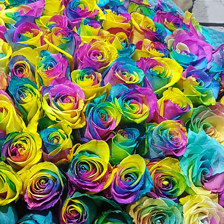 Букет из 101 радужных роз - Фото 5