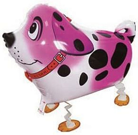 Ходячая фигура шар "Собака далматин", розовый 61 см