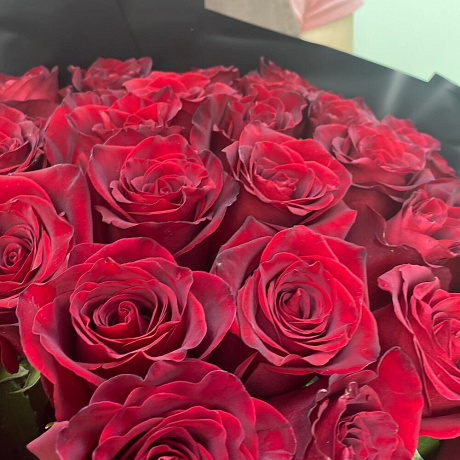 Букет из 51 красной розы 60 см - Фото 6