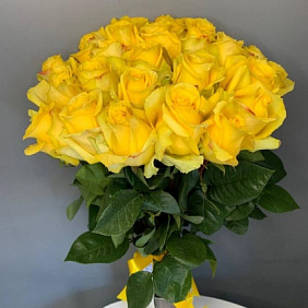 Монобукет 23 Желтых роз 60см