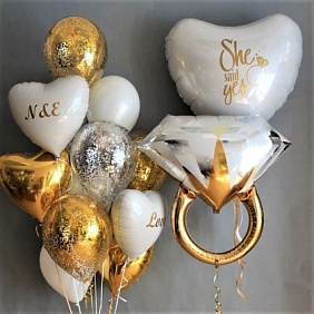 Композиция из шаров "Она сказала Да!"