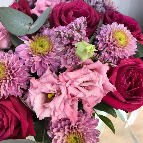 Шляпная коробка с цветами №160 - Фото 6