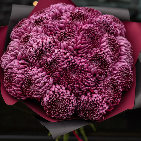 Букет из хризантем Бигуди Перпл (25 шт) - Фото 5