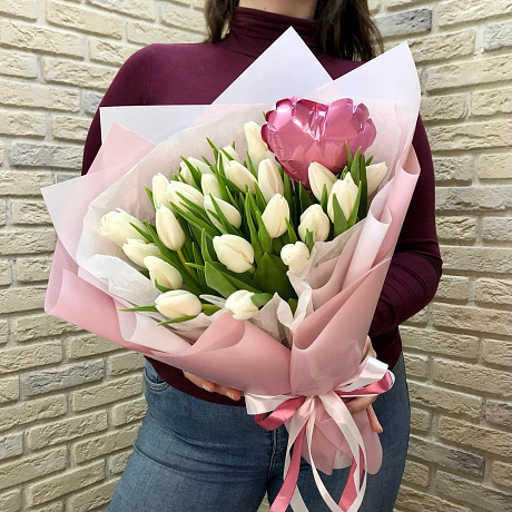 Букет цветов Tulips heart - Фото 2