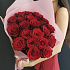 Монобукет из бордовых роз - Фото 3