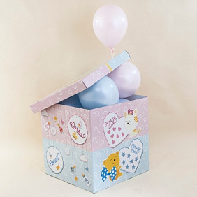 Коробка с шарами Сюрприз 3D "Сынок или Дочка"