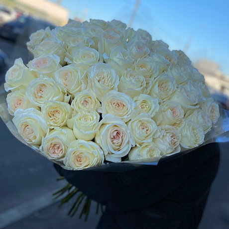 Букет из 51 Белых роз №160 - Фото 3