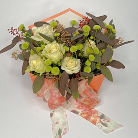 Букет цветов "Осенняя коробочка"