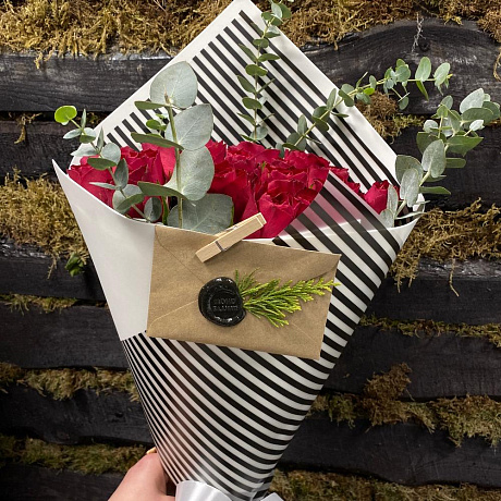 Букет Красный из 19 роз - Фото 4
