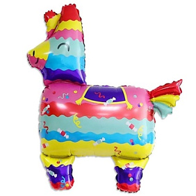 Фигура шар "Лама Альпака" радужный 91 см