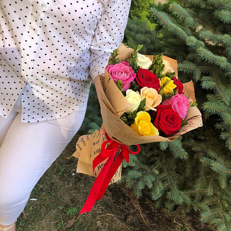 Букет из 11 роз микс №163 - Фото 6