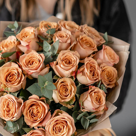 Розы Капучино 25 штук - Фото 4