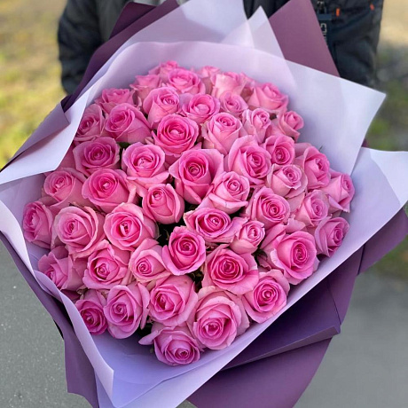 Букет из 51 розовой розы - Премиум - Фото 4