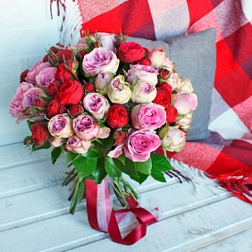 Микс пионовидных роз №161
