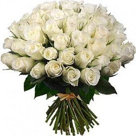 Букет из 65 белых кенийских роз