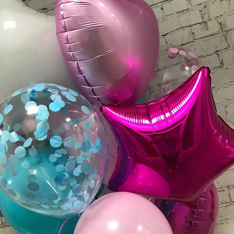 Букет цветов Розовый с бирюзовым - Фото 3