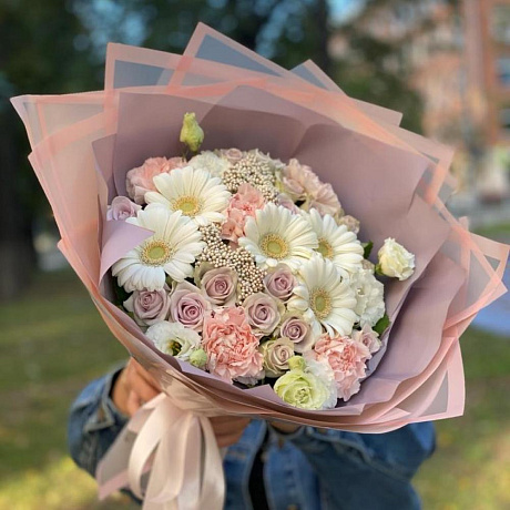 Букет из цветов Пастельная пудра - Фото 4