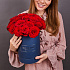 25 красных роз в шляпной коробке (синяя) - Фото 4