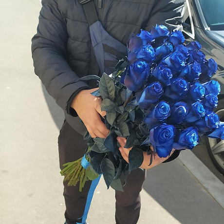 25 синяя роза  Premium - Фото 3