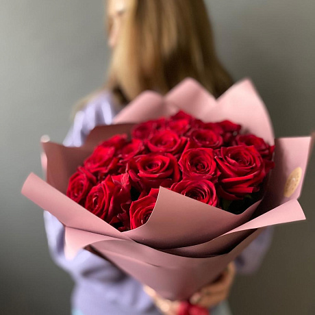 Красные Розы 19 штук - Фото 4