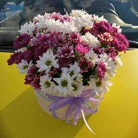 Цилиндр с цветами большой  "Полянка"
