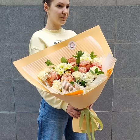 Букет цветов Крем Брюле №164 - Фото 4