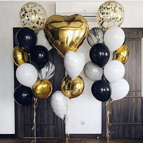Композиция из шаров "Мрамор с золотом"