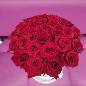 29 красных роз в коробке №161