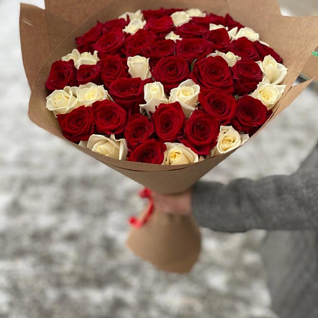 Букет из 51 розы Миксик - Фото 4