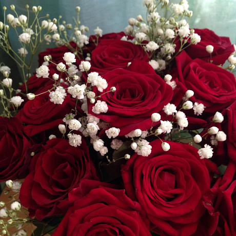 15 красных роз.Ваза в ассортименте в подарок №161 - Фото 3