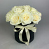Коробка Белые розы в чёрном - Фото 1