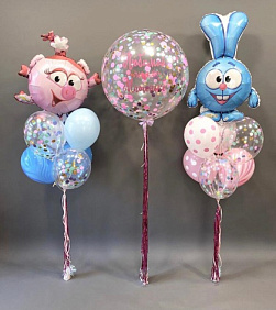 Композиция из шаров "Крош и Нюша"