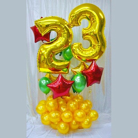 Композиция из шаров "23 в облаке"