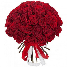 Букет из 19 пионовидных роз Ред Пиано
