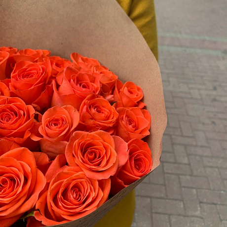 Букет цветов Оранжевый стиль - Фото 4