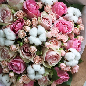 Букет цветов "Мягкий хлопок"