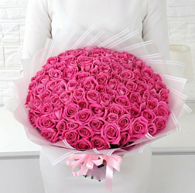 Букет 101 розовая роза