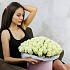 Букет из 101 белой розы в шляпной коробке - Фото 1
