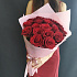 Монобукет из бордовых роз - Фото 2