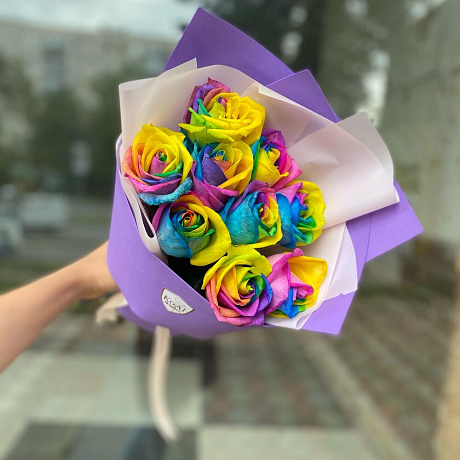 Букет цветов Радужный пудинг - Фото 4